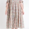 ENGLISH FACTORY Tops*- Bow Detailed Midi Dress CREAMMULTI