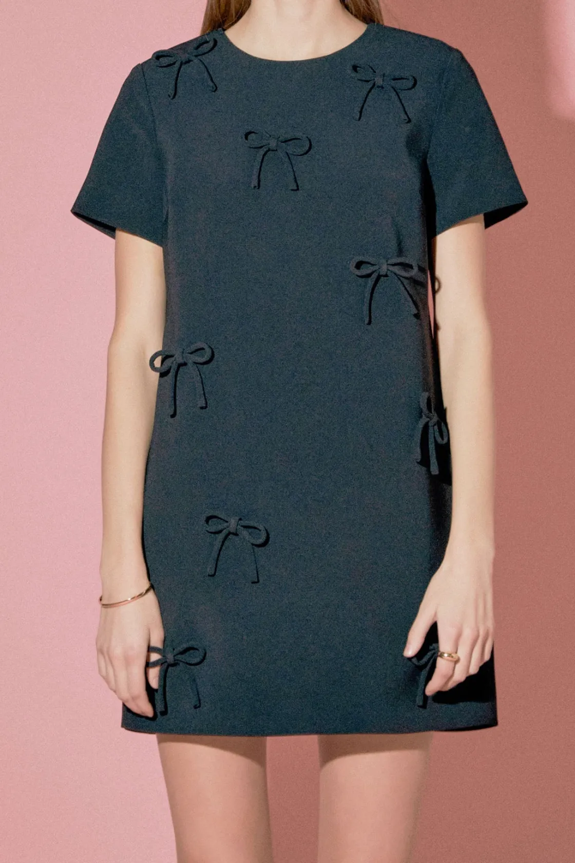 english_factory__bow_deta_0.webp ENGLISH FACTORY Tops*- Bow Detailed Mini Dress BLACK