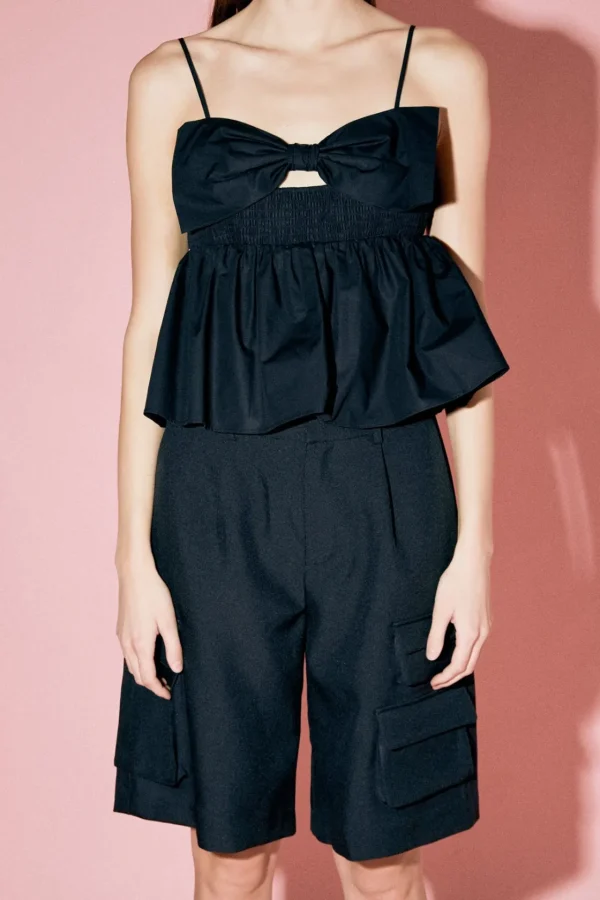 ENGLISH FACTORY Tops*- Bow Peplum Top
