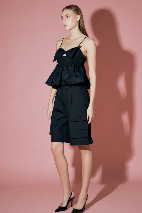 ENGLISH FACTORY Tops*- Bow Peplum Top