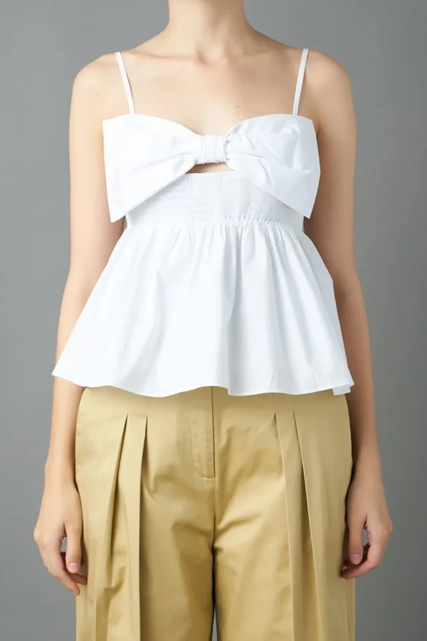 ENGLISH FACTORY Tops*- Bow Peplum Top