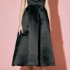 ENGLISH FACTORY Tops*- Bow Pointed Midi Dress BLACK