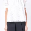 ENGLISH FACTORY Tops*- Broderie Anglaise Puff Sleeve Top WHITE