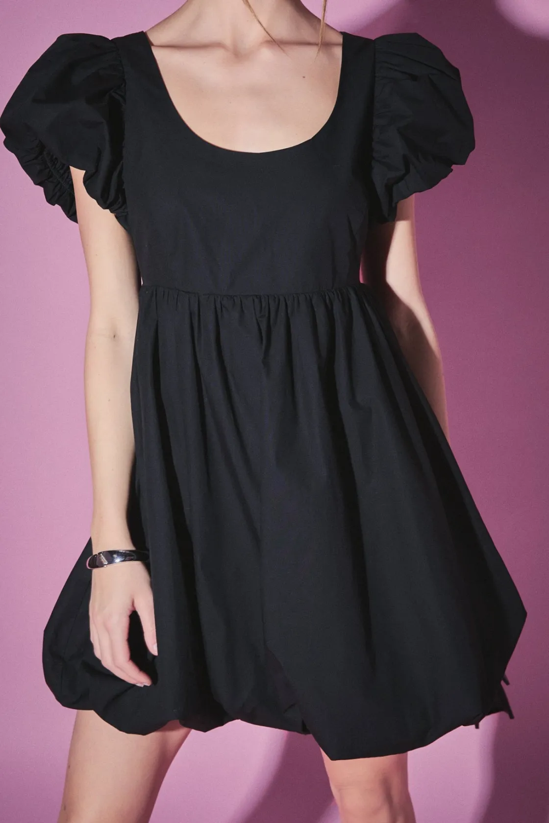 english_factory__bubble_s_0.webp ENGLISH FACTORY Tops*- Bubble Scoop Neck Dress BLACK