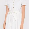 ENGLISH FACTORY Tops*- Button Down Day Dress WHITE