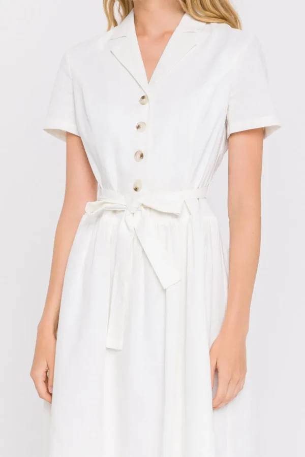 ENGLISH FACTORY Tops*- Button Down Day Dress WHITE
