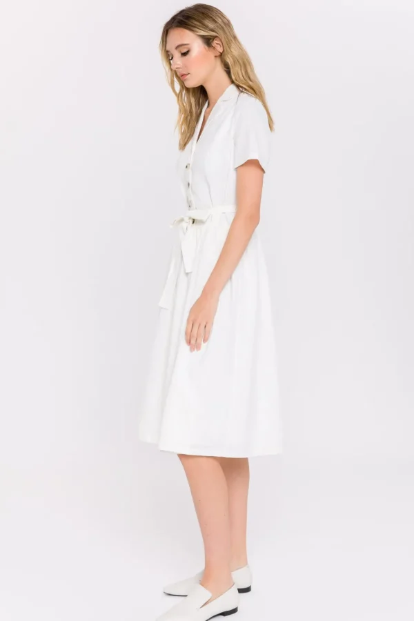 ENGLISH FACTORY Tops*- Button Down Day Dress WHITE
