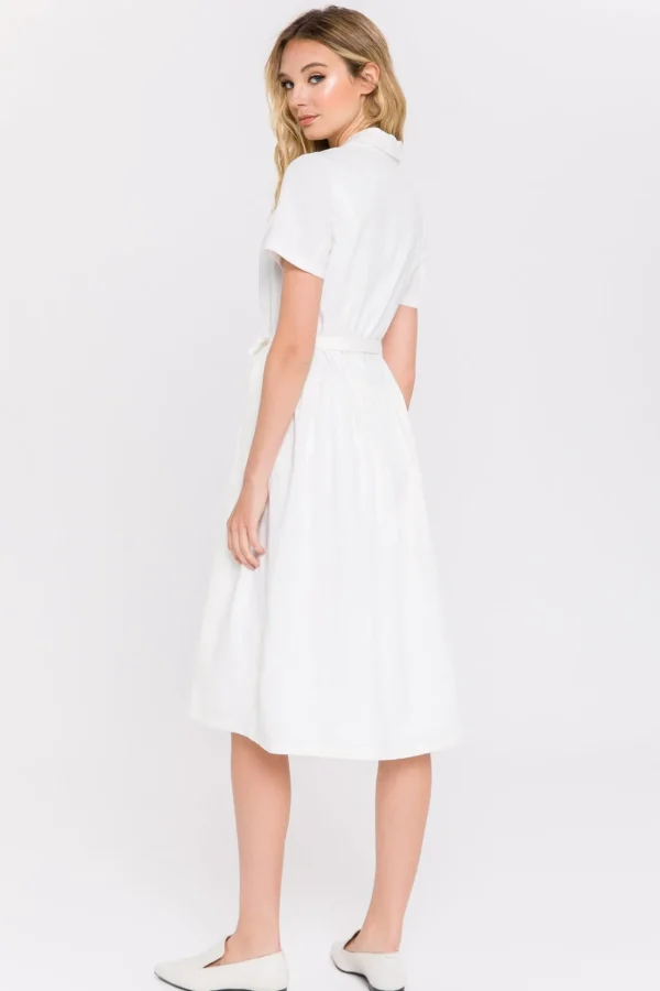 ENGLISH FACTORY Tops*- Button Down Day Dress WHITE