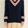 ENGLISH FACTORY Tops*- Cable Knit Pleated Sweater Dress