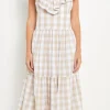 ENGLISH FACTORY Tops*- Check Midi Dress BEIGE