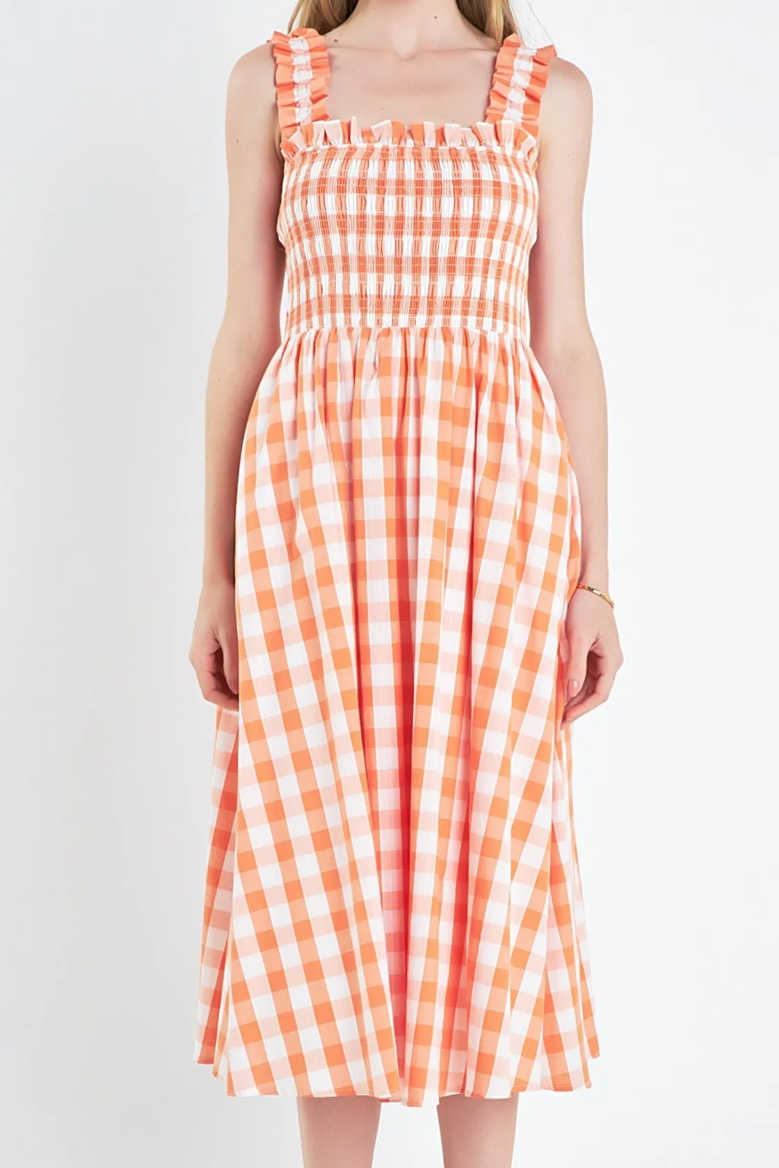 english_factory__check_pr_0-1.webp ENGLISH FACTORY Tops*- Check Print Smocked Dress