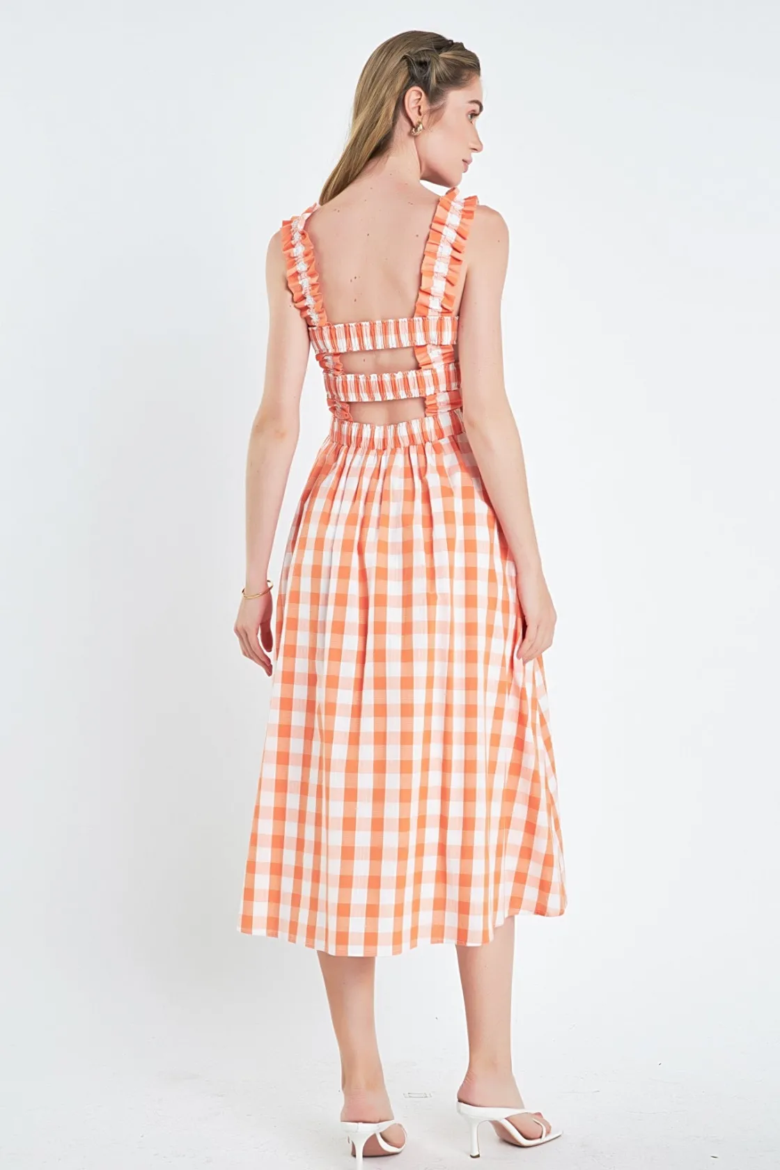 english_factory__check_pr_2-1.webp ENGLISH FACTORY Tops*- Check Print Smocked Dress
