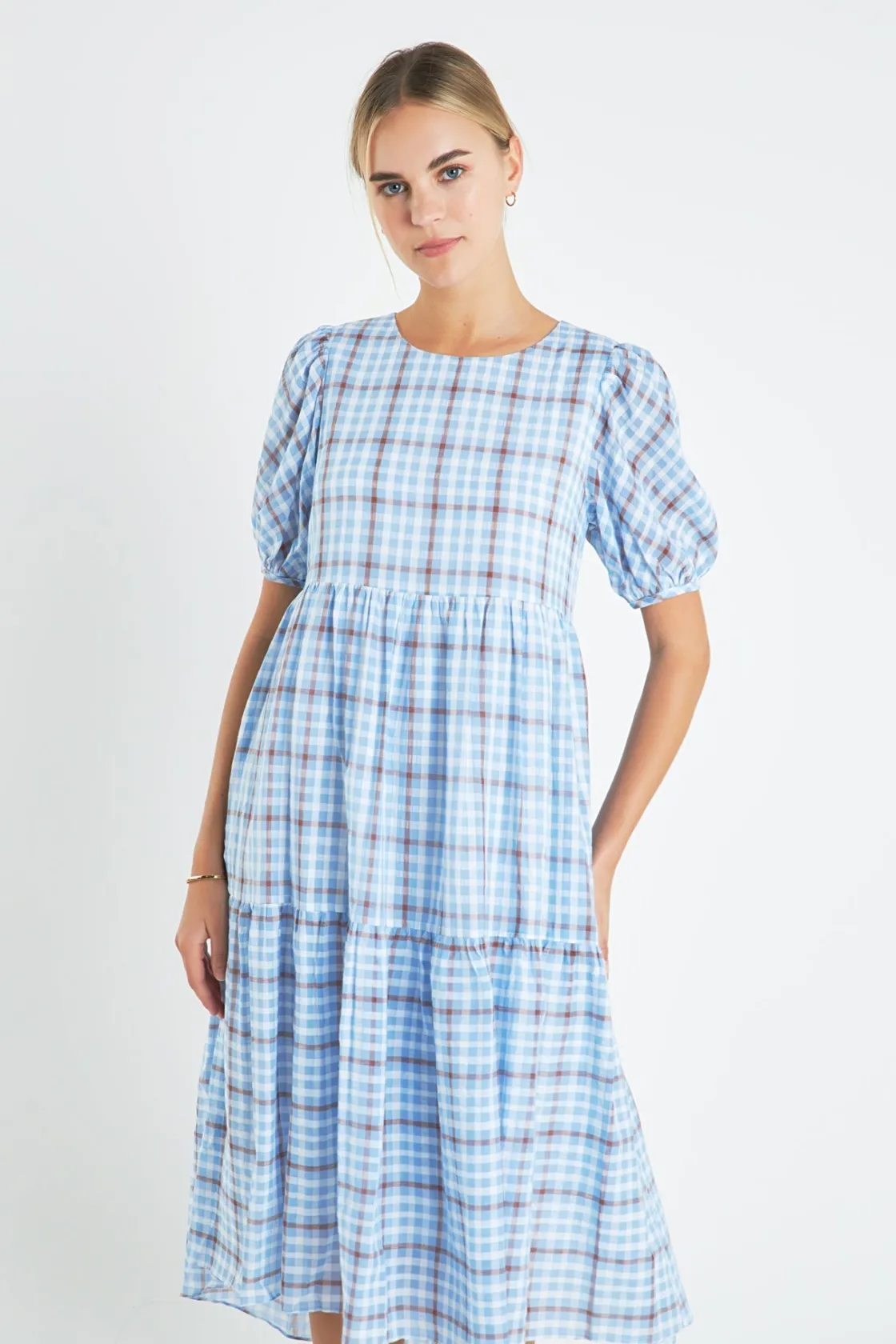 english_factory__check_pr_3.webp ENGLISH FACTORY Tops*- Check Print Midi Dress