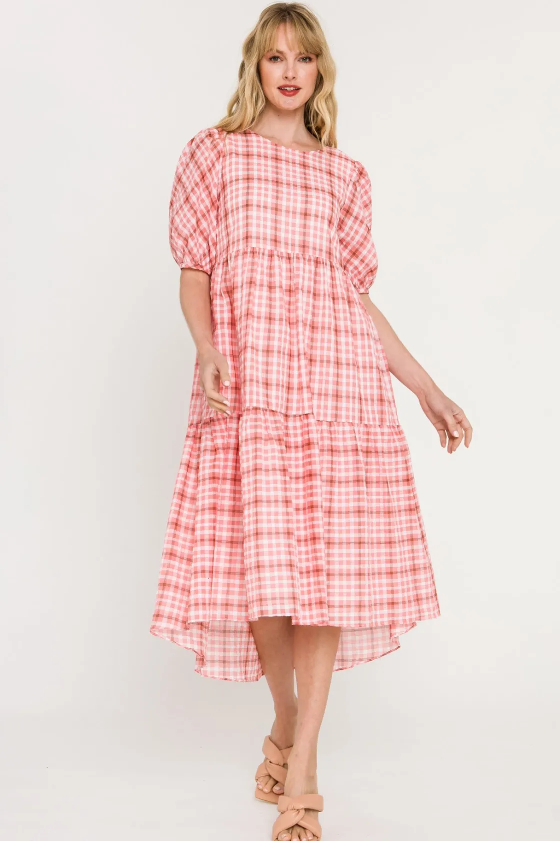 english_factory__check_pr_4.webp ENGLISH FACTORY Tops*- Check Print Midi Dress