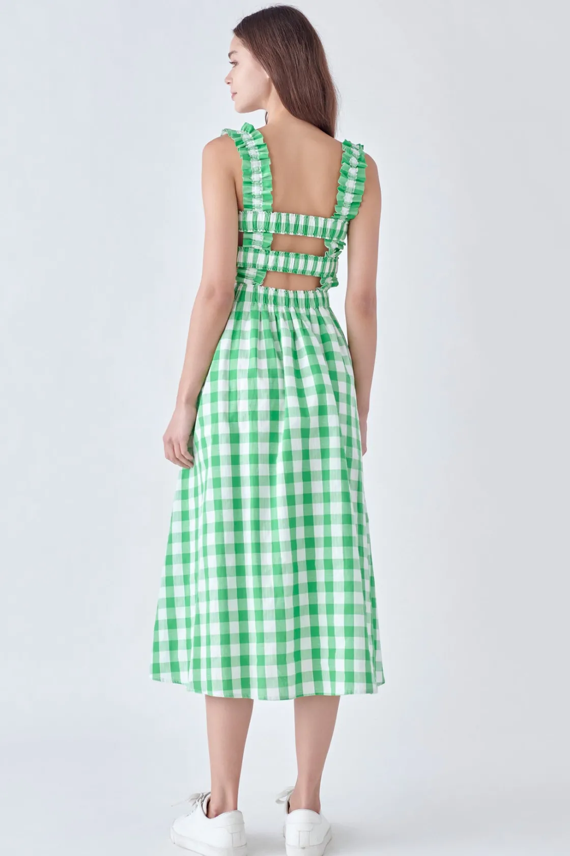 english_factory__check_pr_7-1.webp ENGLISH FACTORY Tops*- Check Print Smocked Dress