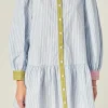 ENGLISH FACTORY Tops*- Color Block Stripe Mini Dress BLUEMULTI