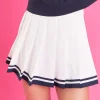 ENGLISH FACTORY Tops*- Color Block Pleated Skort WHITE/NAVY