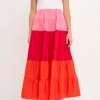 ENGLISH FACTORY Tops*- Color Block Spaghetti Maxi PINK
