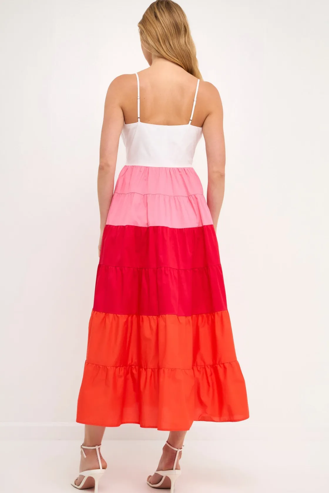 english_factory__color_bl_2-6.webp ENGLISH FACTORY Tops*- Color Block Spaghetti Maxi PINK