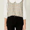 ENGLISH FACTORY Tops*- Combination Blouse BEIGE