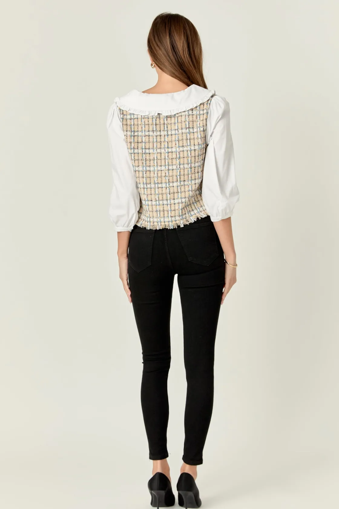 english_factory__combinat_2.webp ENGLISH FACTORY Tops*- Combination Blouse BEIGE