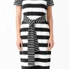 ENGLISH FACTORY Tops*- Contrast Stripe Knit Midi Dress
