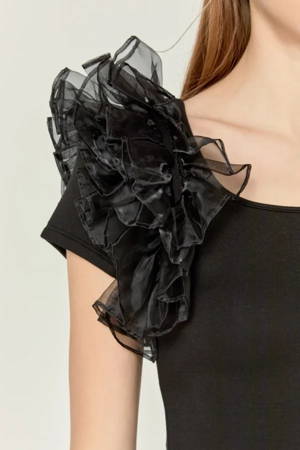 ENGLISH FACTORY Tops*- Contrast Organza Top