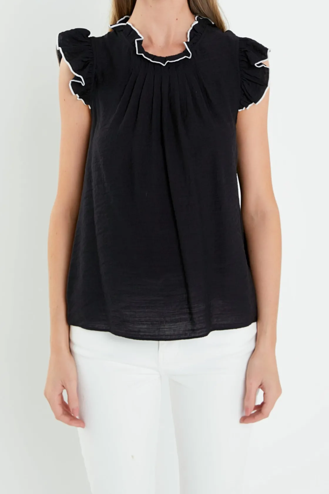 english_factory__contrast_0-6.webp ENGLISH FACTORY Tops*- Contrast Stitch Sleeveless Top