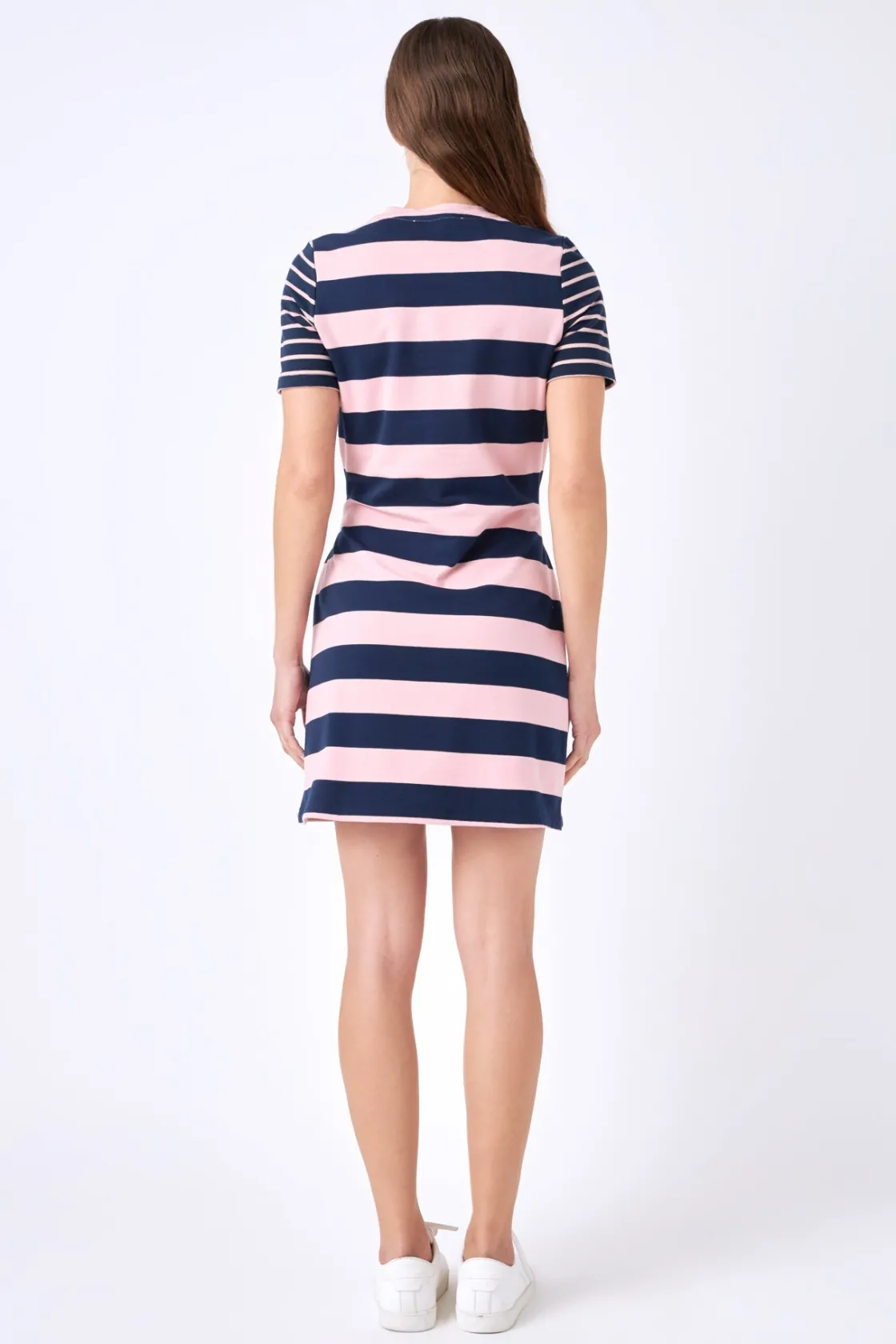 english_factory__contrast_2-5.webp ENGLISH FACTORY Tops*- Contrast Stripe Knit Mini Dress NAVY/PINK