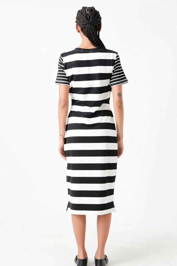 ENGLISH FACTORY Tops*- Contrast Stripe Knit Midi Dress
