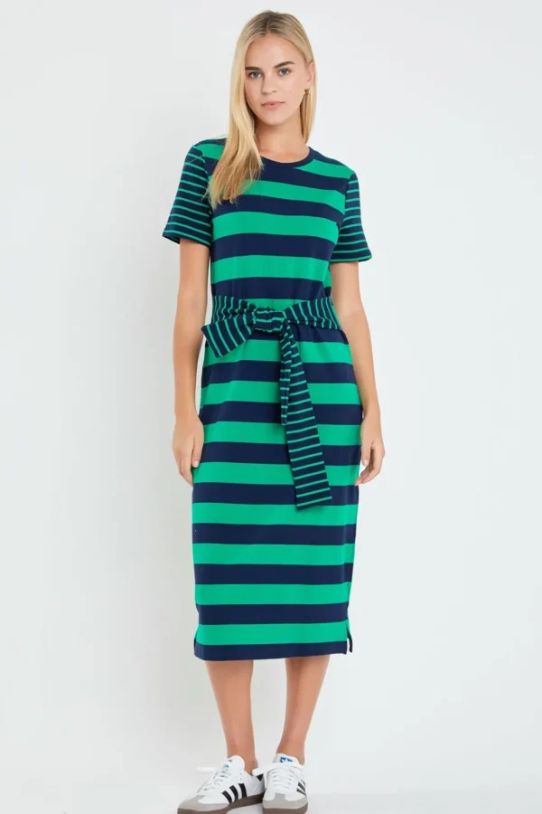 ENGLISH FACTORY Tops*- Contrast Stripe Knit Midi Dress