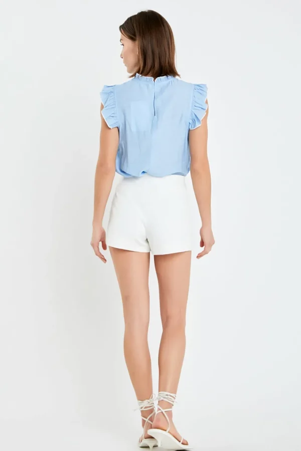 ENGLISH FACTORY Tops*- Contrast Stitch Sleeveless Top