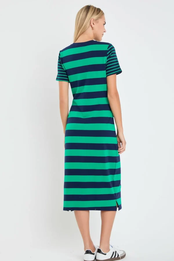 ENGLISH FACTORY Tops*- Contrast Stripe Knit Midi Dress