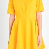 ENGLISH FACTORY Tops*- Cotton Shirt Mini Dress ORANGE