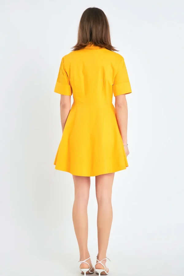 ENGLISH FACTORY Tops*- Cotton Shirt Mini Dress ORANGE