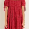 ENGLISH FACTORY Tops*- Crinkled Gingham Flounce Dress