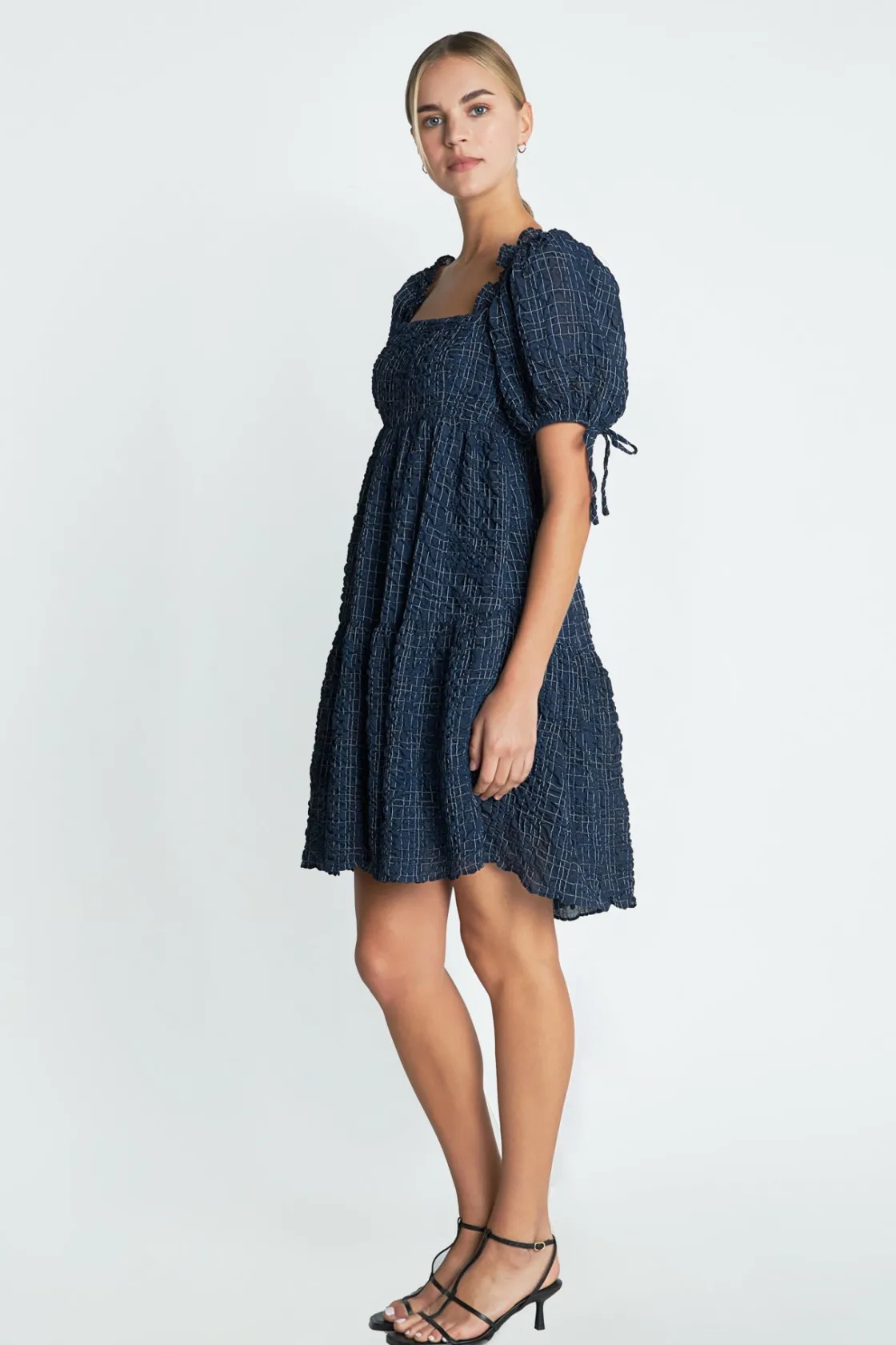 english_factory__crinkled_6.webp ENGLISH FACTORY Tops*- Crinkled Gingham Flounce Dress