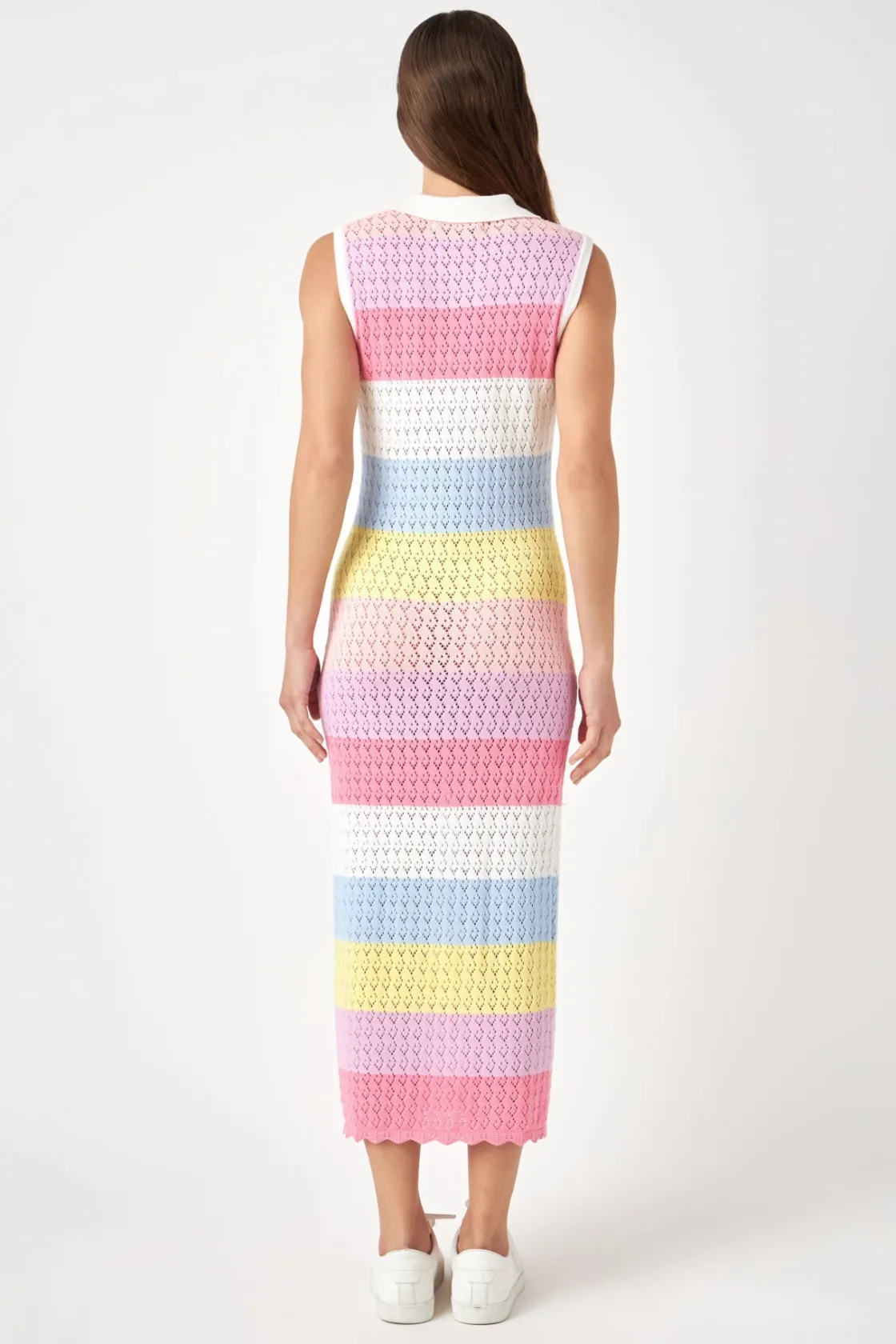 english_factory__crochet__2.webp ENGLISH FACTORY Tops*- Crochet Knit Maxi Dress MULTI