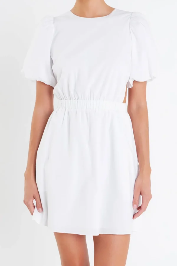ENGLISH FACTORY Tops*- Cut-Out Poplin Mini Dress