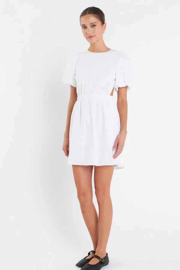 ENGLISH FACTORY Tops*- Cut-Out Poplin Mini Dress
