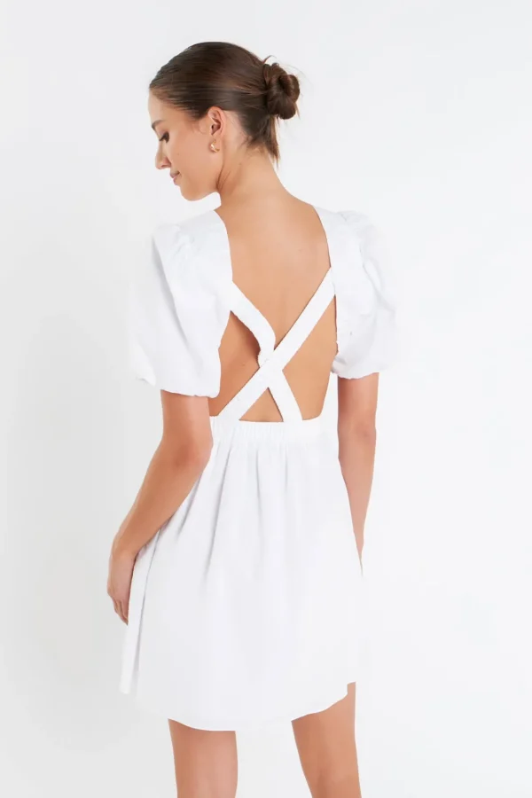 ENGLISH FACTORY Tops*- Cut-Out Poplin Mini Dress