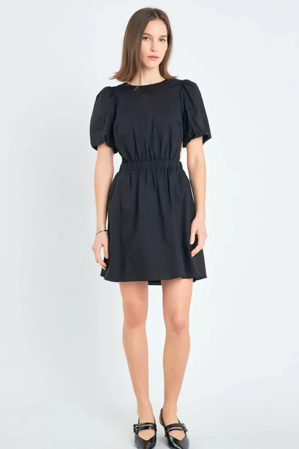 ENGLISH FACTORY Tops*- Cut-Out Poplin Mini Dress