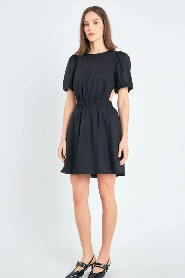 ENGLISH FACTORY Tops*- Cut-Out Poplin Mini Dress