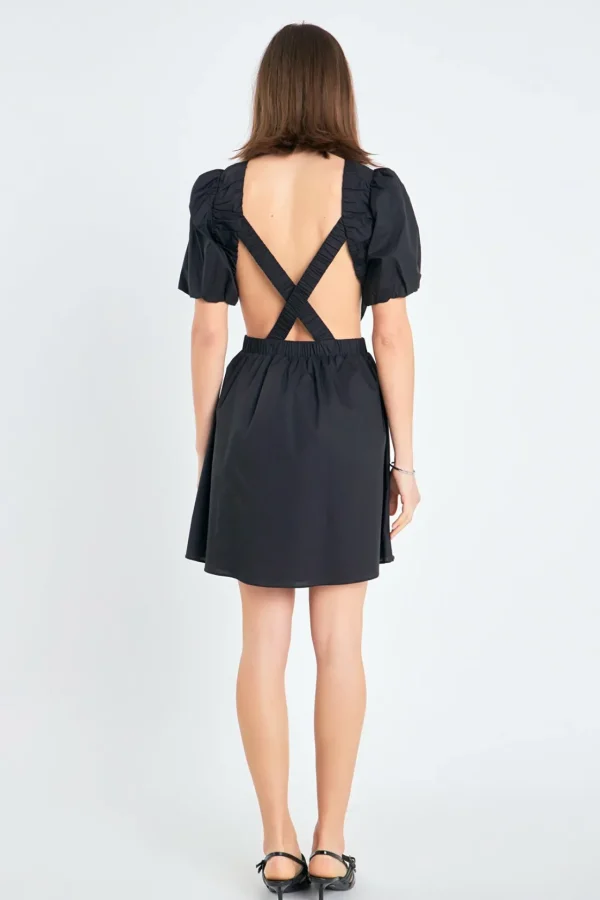 ENGLISH FACTORY Tops*- Cut-Out Poplin Mini Dress