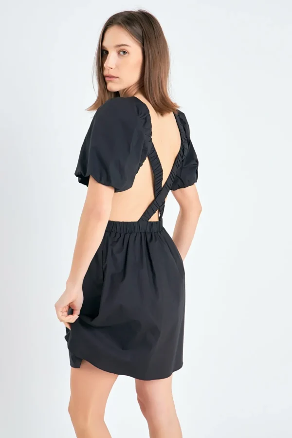ENGLISH FACTORY Tops*- Cut-Out Poplin Mini Dress