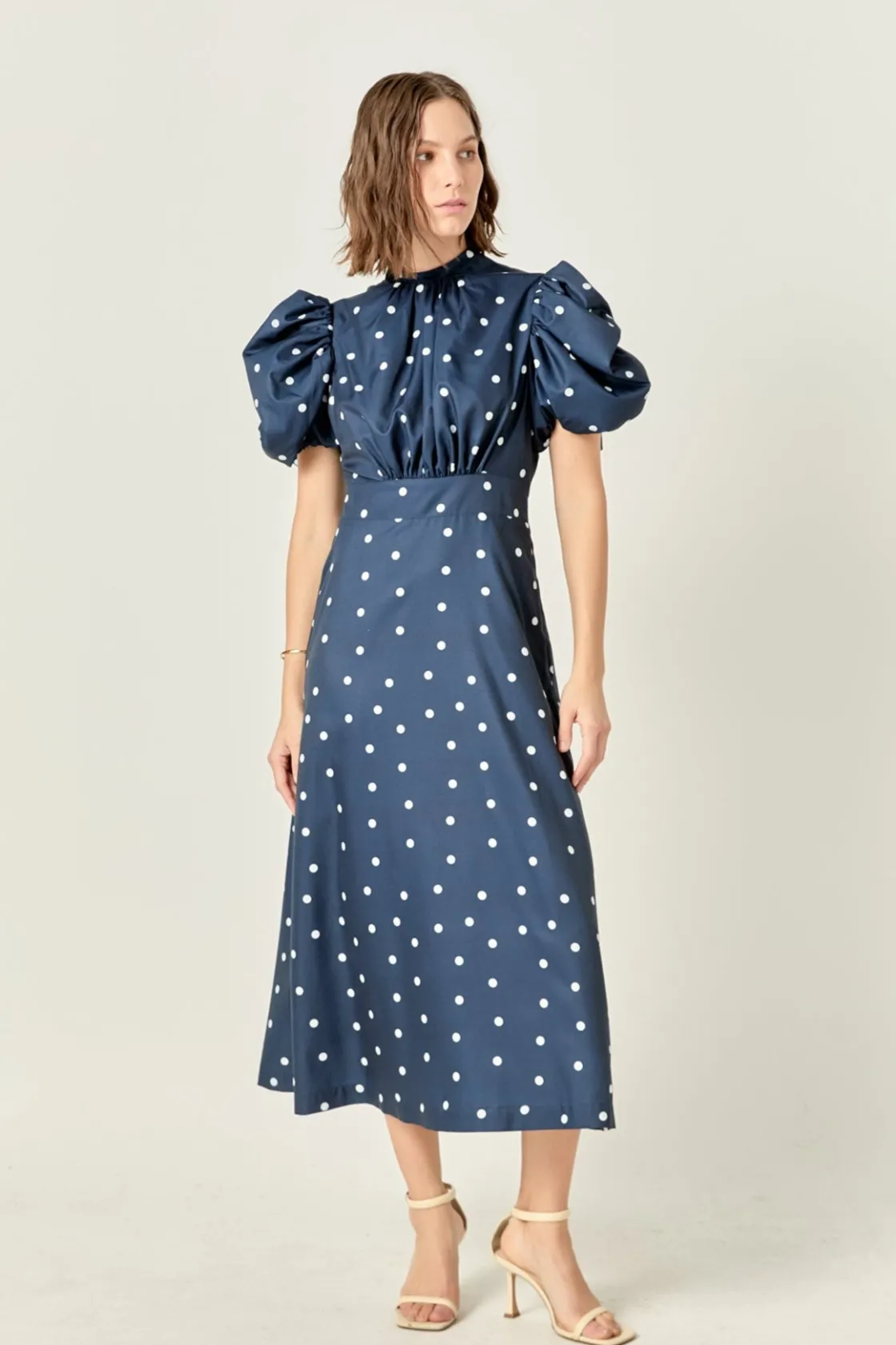 english_factory__daisy_do_3.webp ENGLISH FACTORY Tops*- Daisy Dotted Midi Dress NAVY/OFFWHITE