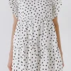 ENGLISH FACTORY Tops*- Dot Print Mini Dress
