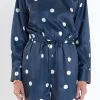 ENGLISH FACTORY Tops*- Dot Printed Satin Romper DARKNAVY/OFFWHITE