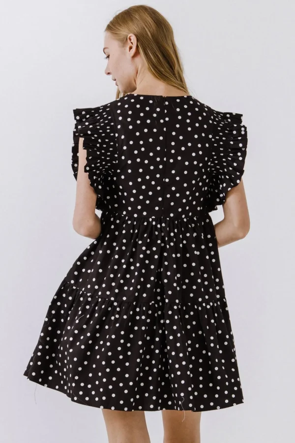 ENGLISH FACTORY Tops*- Dot Print Mini Dress