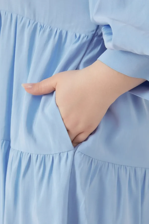 ENGLISH FACTORY Tops*- Drop Shoulder Midi Dress POWDERBLUE